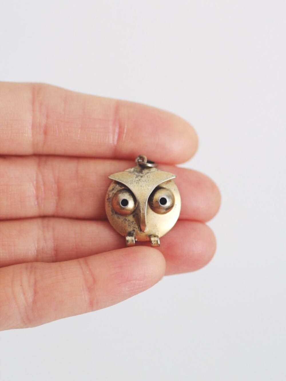 Vintage Modernist Owl Pendant Charm Beau Mid Century Modernist MCM Retro 60s 70s